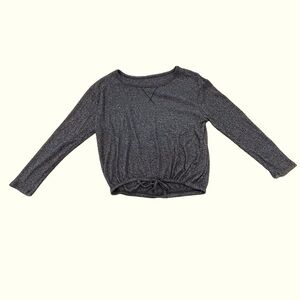 Justice Girl's Sweater Heathered Black Long Sleeve Size 8